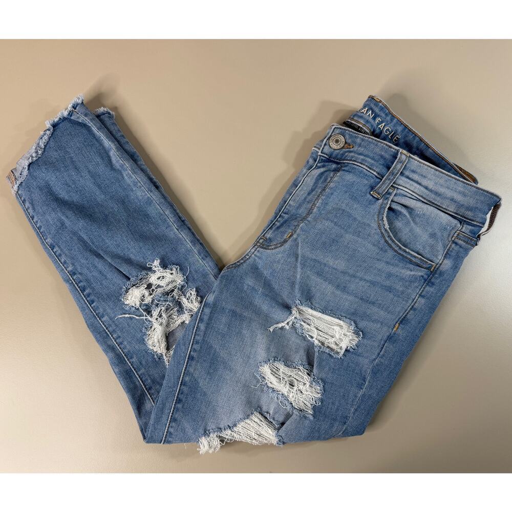 American Eagle Jegging Crop Jeans Distressed 14 Short